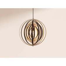 Nedes Függesztett lámpa tömör barnásfekete fa E27, 60W, Ø590 mm - WRE073 világítás