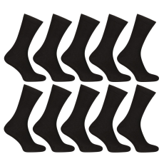 Nedeto 10PACK zokni Nedeto magas bambusz fekete (10PBV01) M