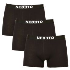 Nedeto 3PACK Férfi boxeralsó Nedeto fekete (3NB001b) M