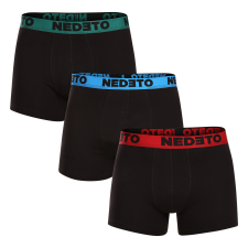 Nedeto 3PACK Férfi boxeralsó Nedeto fekete (3NB002) L férfi alsó