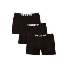 Nedeto 3PACK Férfi boxeralsó Nedeto fekete (3NDTB001-brand) 4XL