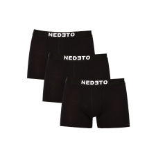 Nedeto 3PACK Férfi boxeralsó Nedeto fekete (3NDTB001-brand) XL férfi alsó
