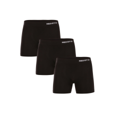 Nedeto 3PACK Férfi boxeralsó Nedeto varrás nélküli bambusz fekete (3NDTB001S) L