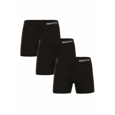 Nedeto 3PACK Férfi boxeralsó Nedeto varrás nélküli bambusz fekete (3NDTB001S) XL