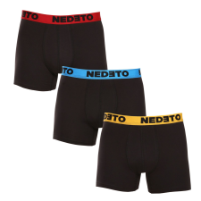 Nedeto 3PACK férfi boxeralsók Nedeto fekete (3NBC1) 3XL férfi alsó