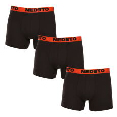 Nedeto 3PACK férfi boxeralsók Nedeto fekete (3NBC3) L