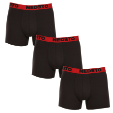 Nedeto 3PACK férfi boxeralsók Nedeto fekete (3NBC4) L