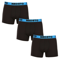 Nedeto 3PACK férfi boxeralsók Nedeto fekete (3NBC5) L