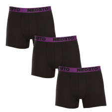 Nedeto 3PACK férfi boxeralsók Nedeto fekete (3NBC7) XL férfi alsó