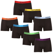 Nedeto 7PACK fekete Nedeto férfi boxeralsó (7NB001-week) 3XL férfi alsó