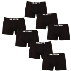 Nedeto 7PACK Férfi boxeralsó Nedeto fekete (7NB001-brand) 3XL