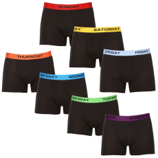 Nedeto 7PACK Férfi boxeralsó Nedeto fekete (7NB001-week) XL