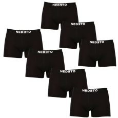 Nedeto 7PACK Férfi boxeralsó Nedeto fekete (7NB001b) XXL