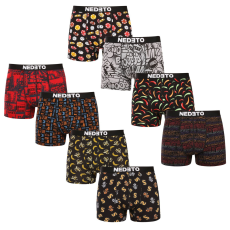 Nedeto 8PACK Férfi boxeralsó Nedeto többszínű (8NBV2) L