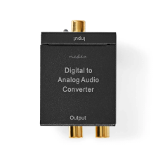 Nedis ACON2510BK Digitális - Analóg konverter - Fekete kábel és adapter