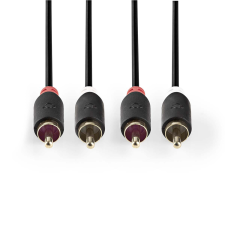 Nedis CABW24200AT50 2x RCA (apa - apa) kábel 5m - Fekete (CABW24200AT50) kábel és adapter