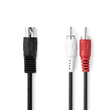 Nedis CAGL20200BK10 DIN 5 Tűs apa - 2x RCA apa Kábel (1m) - Fekete (CAGL20200BK10) kábel és adapter