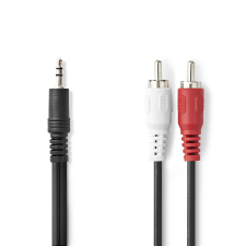 Nedis CAGL22200BK10 3.5mm Jack apa - 2x RCA apa Kábel (1m) (CAGL22200BK10) kábel és adapter