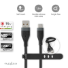 Nedis CCGB60800BK15 flexibilis USB A - USB C (USB-C) kábel, USB2.0, 15W, hossz 1,5m, fekete rugalmas szilikon (CCGB60800BK15)