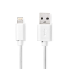 Nedis CCGL39300WT20 USB-A apa - Lightning apa 2.0 Adat és töltő kábel - Fehér (2m)