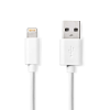 Nedis CCGL39300WT20 USB-A apa - Lightning apa 2.0 Adat és töltő kábel - Fehér (2m) (CCGL39300WT20)