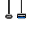Nedis CCGW61600BK10 USB 3.2 Gen 1, USB-A dugó - USB-C (USB C) dugó kábel, 60W, 1m (CCGW61600BK10)