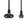 Nedis CEGL11075BK30 tápkábel IEC-320-C1, 90°-os szögben hajlított, 3m (CEGL11075BK30)