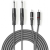 Nedis COTH23320GY30 sztereó audiokábel 2 db 6,35 mm-es Dugasz – 2 db RCA-dugasz 3,0m szürke (COTH23320GY30) - Audió kábel