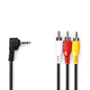 Nedis CVGL 3.5mm Jack apa - 3x RCA apa Kábel (2m) (CVGL22400BK20)
