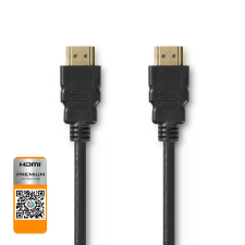 Nedis HDMI - HDMI Premium nagy sebességű HDMI™ kábel Ethernet átvitellel 1m Fekete (CVGP34050BK10) kábel és adapter
