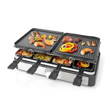Nedis kombinált Raklett Grillsütő kő | 8 Személyes party grill - FCRA300FBK8 grillsütő
