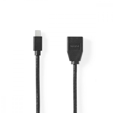 Nedis Mini DisplayPort kábel | DisplayPort 1.4 | Mini DisplayPort Dugasz | DisplayPort Aljzat | 48 Gbps | Nikkelezett | 0.20 m | Kerek | PVC | Fekete | Műanyag Zacskó kábel és adapter