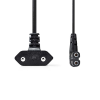 Nedis Nedis CEGL11055BK30 tápkábel, Euro Férfi | IEC-320-C7 | Szögletes | szögben balra | Nikkelezett | 3,00 m | Lakás | PVC |