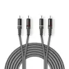 Nedis Nedis Sztereó audiokábel | 2 db RCA-dugasz - 2 db RCA-dugasz | 1.5 mm | Szürke