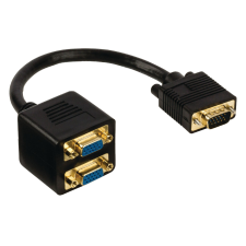 Nedis Nedis VGA kábel | VGA-dugasz - 2 db VGA-aljzat | 0,2 m | Fekete kábel és adapter