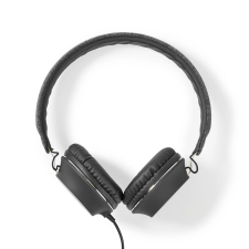 Nedis Szövetborítású Vezetékes Fejhallgató Fülre Illeszkedő 1,2 m-es Audiokábel Antracit/Fekete kábel és adapter