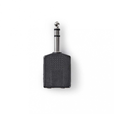 Nedis sztereó audio adapter, 6.35 mm Dugasz, 2x 6.35 mm Aljzat, nikkelezett, ABS, fekete, 10db (CAGP23940BK) kábel és adapter