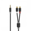 Nedis Sztereó audiokábel | 3.5 mm Dugasz | 2x RCA Aljzat | Aranyozott | 0.20 m | Kerek | Antracit | Doboz