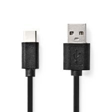 Nedis USB-A 2.0 apa - USB-C apa adat és töltő kábel 3m - Fekete kábel és adapter