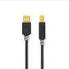 Nedis USB kábel | USB 2.0 | USB-A Dugasz | USB-B Dugasz | 480 Mbps | Aranyozott | 3.00 m | Kerek | PVC | Antracit | Ablakos Doboz