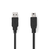 Nedis USB kábel | USB 2.0 | USB-A Dugasz | USB Mini-B 5 Érintkezős Dugasz | 480 Mbps | Nikkelezett | 2.00 m | Kerek | PVC | Fekete | Label