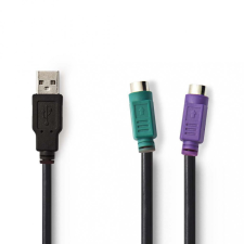 Nedis USB - PS/2 adapterkábel 30 cm fekete (CCGP60830BK03) kábel és adapter