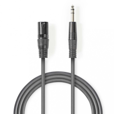 Nedis XLR 3-Tűs Dugasz, 6.35 mm Dugasz, PVC, nikkelezett, szimmetrikus audió kábel , 1.5m, sötét szürke (COTH15100GY15) kábel és adapter