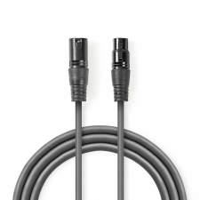 Nedis XLR 3-Tűs Dugasz, XLR 3-Tűs Aljzat, PVC, nikkelezett, szimmetrikus audió kábel, 0.5m, sötét szürke (COTH15010GY05) kábel és adapter