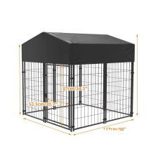Nehéz tehergépjármű -kutya kennel, vízálló burkolat, 64,9 ”magasság, XS szállítóbox, fekhely kutyáknak