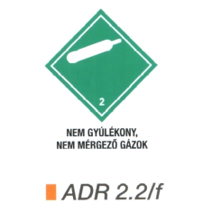  Nem gyúlékony, nem mérgezö gázok ADR 2.2/f információs címke