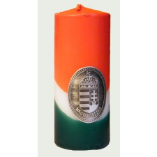  Nemzeti színű henger gyertya 15 cm, ón címerrel (3,2x4 cm) ajándéktárgy