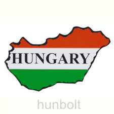  Nemzeti színű Magyarország külső matrica Hungary felirattal (14X8 cm) matrica