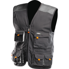 Neo 81-260-M Munkamellény, HD, M/50 65% Poliészter, 35% Pamut, 267g/m2, Vékony Fényvisszaverő Csík, M (81-260-M)