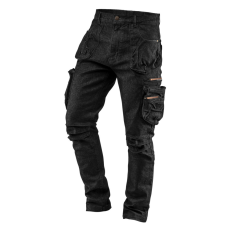 Neo Farmer Munkásnadrág, DENIM, fekete, cipzáros oldalzsebekkel, 98% pamut, 410 g/m2, S